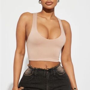 NWT Paige Racer Back Top - Taupe
